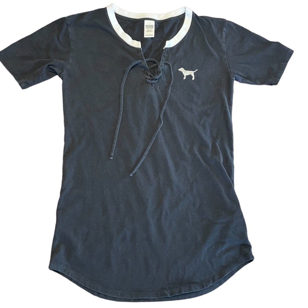 Pink Coffee is the New Black Lace-Up Pajama Sleep Shirt - Picture 2 of 6